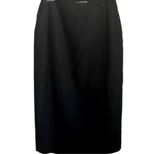 Vintage Norton McNaughton Black Wrap Midi Straight Skirt